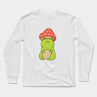 Cottagecore Mushroom Hat Frog Long Sleeve T-Shirt